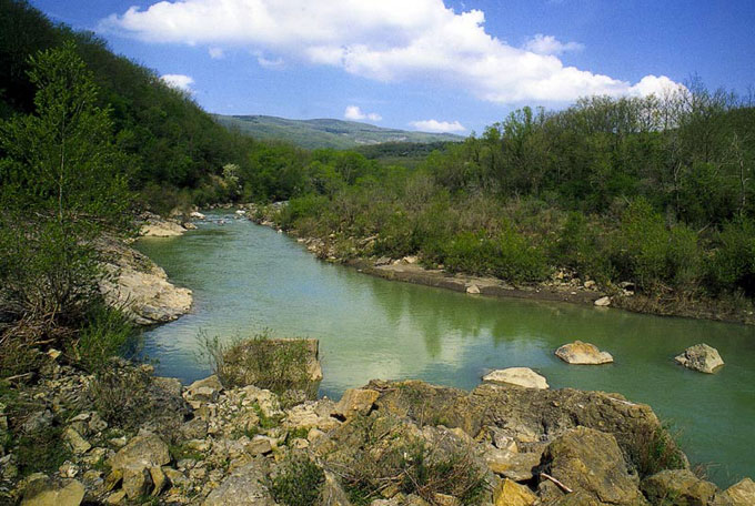 Paglia river at Monte Rufeno Natural Park