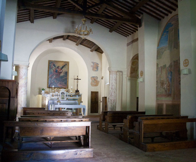 Interiors of San Michele Arcangelo in Fighine